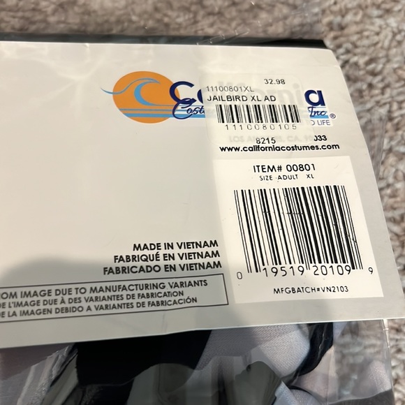 Jailbird inmate Costume size XL - Picture 3 of 4